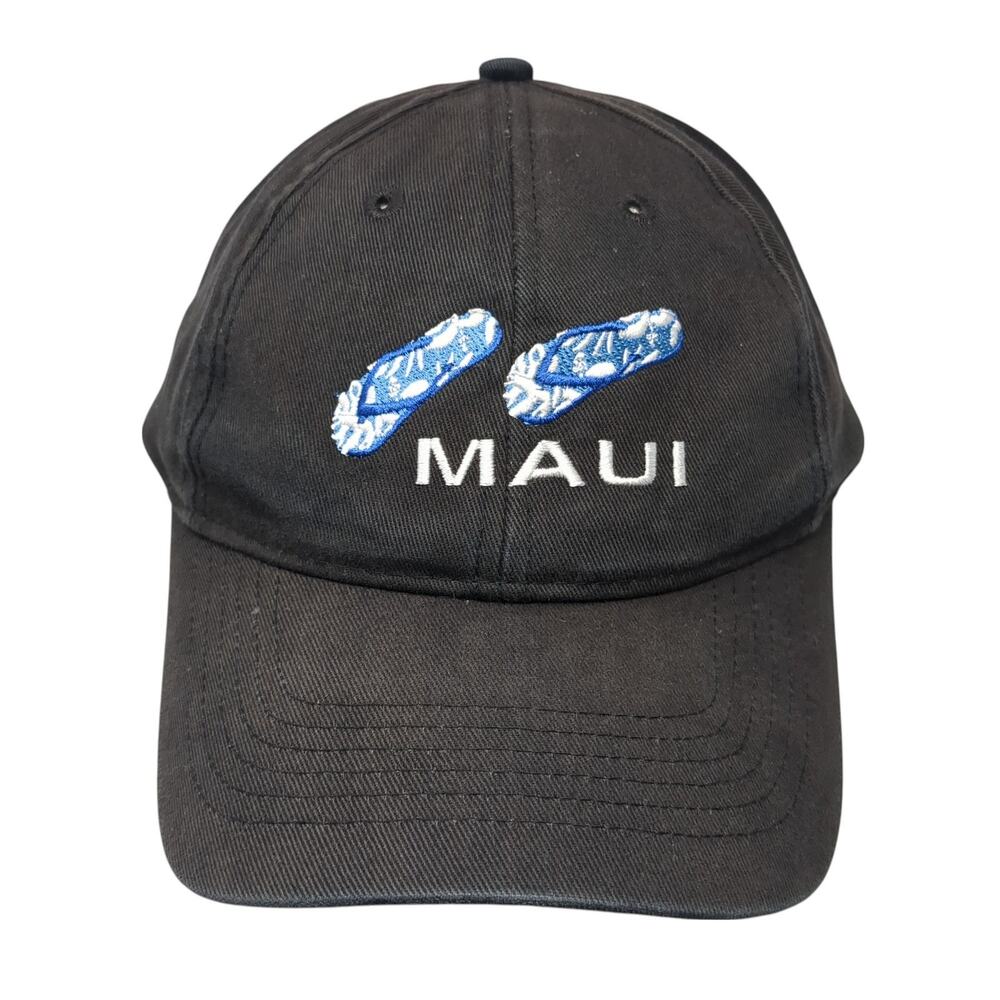 Maui Flip Flops Snapback Hat Black One Size Adjustable Embroidered